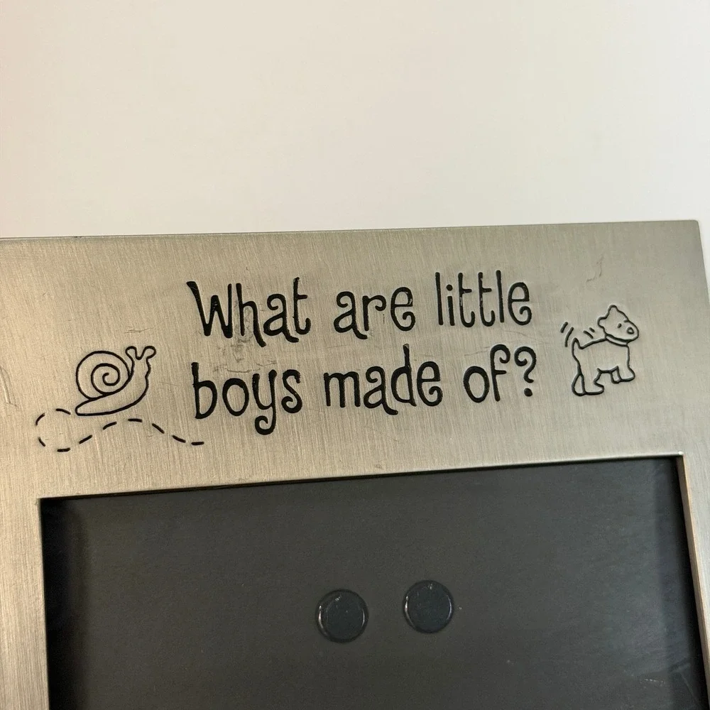 Green Tree Little Boys Made of Snips Snails Puppy Dog Tails Metal Picture Frame